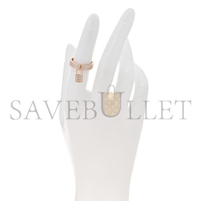 HERMÈS 8K ROSE GOLD DIAMOND MM KELLY CLOCHETTE RING 